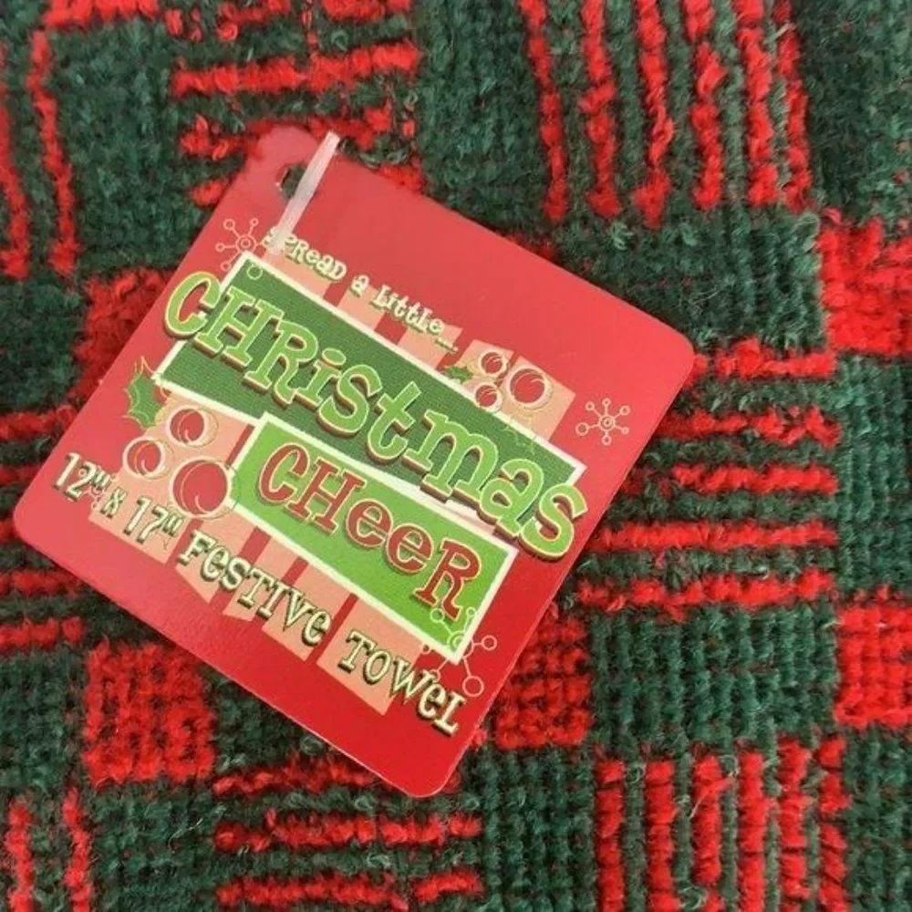 Peachtree Products Red Green Bear Hand Towels Christmas Holiday Festive‎ 2003